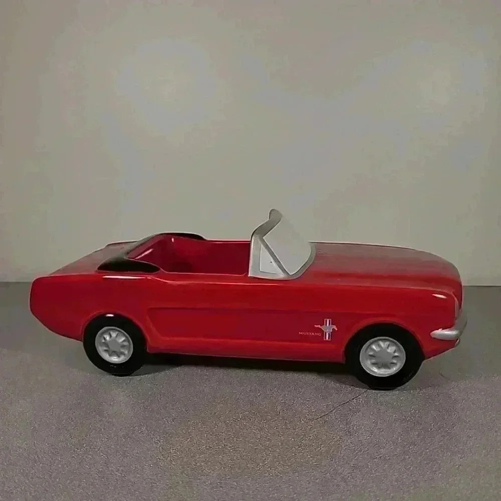 Teleflora Ford Mustang  Ceramic Plant Candy or Nut Dish 1965 Red Convertible Car
